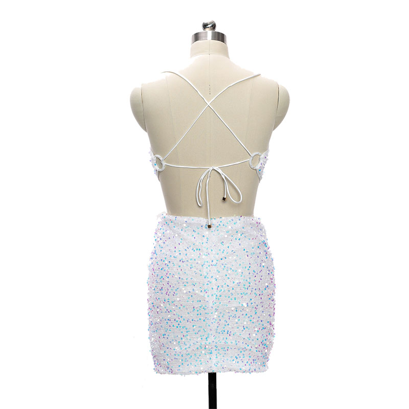 Strap sequin skirt